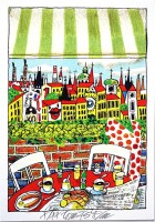 PRODÁNO.  Tomáš Bím - Snídaně v Praze - litografie - volný list 